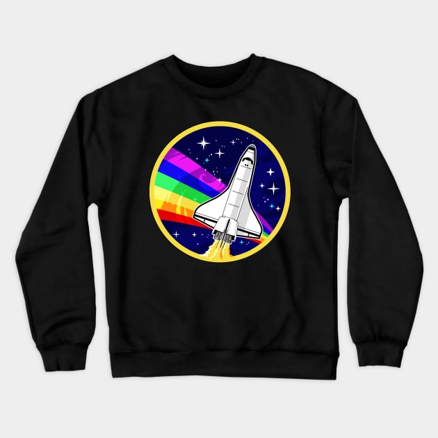 NASA Rainbow Pride Spaceflight Badge Crewneck Sweatshirt by forge22